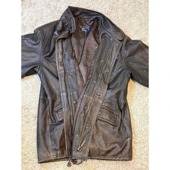 Vtg Burberrys Lamb Nappa Leather Field Jacket EU 56 Removable Nova Check Liner - Picture 16 of 16